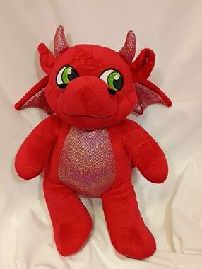 EUC Build-A-Bear Magic Quest Red Dragon Ellie 15" Plush Great Wolf Lodge Babw